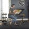 Stellar 36" Wide Craft / Drawing Table with Adjustable Top and Padded Stool Set - Gold, Black